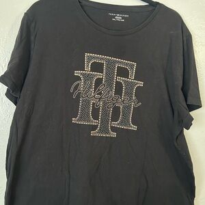 Tommy Hilfiger Black Tee with Sparkling Logo